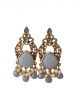 Grey and golden color party wear stone studded earrings 
