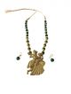 Traditional Radha krishna Green and golden color necklace