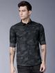 Highlander Men Black Slim Fit Printed Casual Shirt