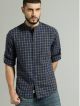 ROAD STER Men Blue & Grey Regular Fit Checked Sustainable Casual Shirt