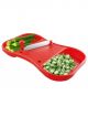 Cut and Wash Stainless Steel Blade, 2 Way Chop Blade, Red Plastic Chopping Board