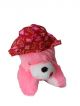 Soft Plush toy Dog with Hat Pink