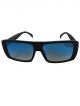 Rectangular miirror blue sunglasses with black color frame