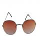 Orange and silver color dual shade mirror look round shape sunglasses   