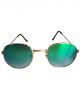 Green and Golden color dual shade mirror look round shape sunglasses   