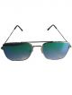 Green and Silver color dual shade mirror look Square shape sunglasses   