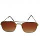 Brown and Golden color Square shape sunglasses   