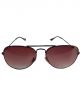 Aviator wine color sunglasses with copper color frame