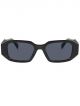 Black color rectangular shape sunglasses with black frame 