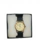 HMT Black color strap with golden color dial case watch, for women