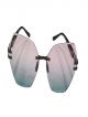 Rim less, Hexagon Shape, Pink & Green Colour Shade sunglasses 