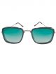 Rectangular Green color sunglasses with black color frame