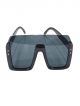 Rectangular Black Shade sunglasses, upper frame-less sunglasses