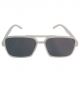 Rectangular  White frame, Black shade sunglasses 