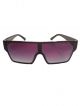 Big size rectangular, Black frame, purple shade sunglasses 