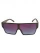 Big size rectangular Black frame, purple Blue shade sunglasses