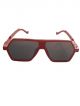 Pentagon shape, Red colour frame, Black shade sunglasses