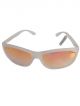 Aviator White frame, Orange shade sunglasses 
