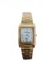  HMT golden color chain and white color square shape Dial case watch for women