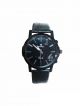 Quartz watch with black strap and black dial case for men