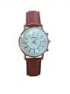 Brown strap with white color dial case analog  wrist watch for men