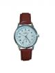 Brown strap with white color dial case analog  wrist watch for men