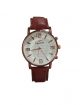 Brown strap with white color dial case analog  wrist watch for men