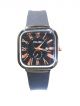 Analog Wrist Watch with Silicon Black Strap and square dial case , for women