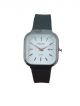 Analog Wrist Watch with Silicon Black Strap and White color square dial case , for women