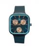 Analog Wrist Watch with Silicon Black Strap and Black color square dial case , for Men