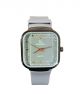 Analog Wrist Watch with Silicon Grey Strap and Grey color square dial case , for Men