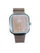 Analog Wrist Watch with Silicon Brown strap and Brown color square dial case , for Men