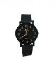 Quartz Black watch with brown dial rubber strap, for men