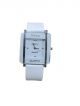 White color strap watch with white color square dial case , for women