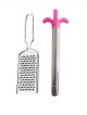 combo of Stainless steel gas lighter with Stainless Steel Hand Grater