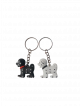 Dog shape rubber keyring Pack of 2