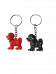 Dog shape rubber keyring Pack of 2