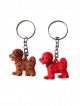Dog shape rubber keyring Pack of 2