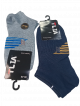 Ankle length Socks(Pack of 2) Light grey and Blue