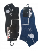 Ankle length Socks(Pack of 2) Black and Blue