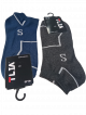 Ankle length Socks(Pack of 2) Blue and dark grey
