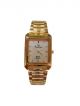 Golden color chain and golden color dial case wrist watch 