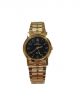 Golden color chain and Black round  dial case wrist watch 