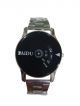 Silver color stainless steel chain and Black dial case wrist watch for men