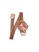 Stainless steel chain wrist watch for women with magnet lock