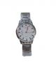 silver color Stainless steel chain with white dial case  wrist watch for women