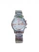 silver color Stainless steel chain with white dial case wrist  watch for women