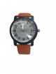 Brown strap with white dial wrist watch for men