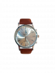 Brown strap with white dial wrist watch for men