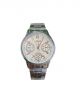 silver color Stainless steel chain with White dial case wrist watch for Men